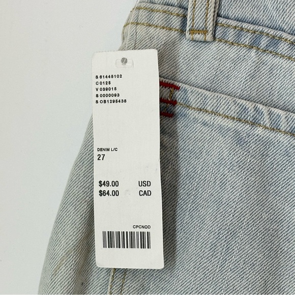 Urban Outfitters BDG Mom High Rise‎ Denim Short Light Wash Size 27 NWT - Picture 4 of 5